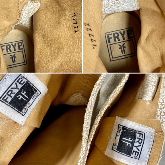 FRYE Women's Veronica Leather Boots Booties sz 11 White Distressed Cracked NWOB - Picture 16 of 16